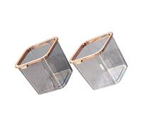 Toyvian 2pcs Clear Wastepaper Basket with Pressure Ring Design Strong Load-bearing Transparent Trash Can for Home Office Bedroom Pet Garbage Container Gray Small Transparent