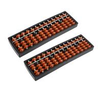 Toyvian 2pcs -column Plastic Abacus for Early Learners with Contrasting Beads and Smooth Glide Bead Track, Enhances Counting Accuracy Math Learning Tool for Elementary Classrooms