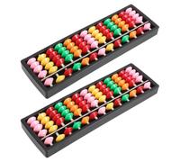 Toyvian 2pcs -column Plastic Abacus with Colorful Beads for Elementary School Math Learning, Smooth Glide and Creative Number Play Tool Suitable in Classrooms and Office Use