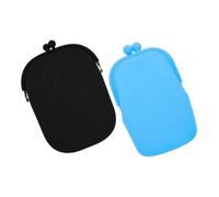 Toyvian 2pcs Compact Silicone Coin Purse for Women Versatile Small Pouch for Coins Business Cards Keys Soft Material in Blue Black Stylish Multi-use Wallet for Everyday Carry