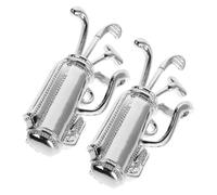 Toyvian 2pcs Copper Golf Club Brooch Pins with Zircon Stones for Men and Women Fashion Suit Accessories Gender-neutral Lapel Pins