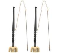 Toyvian 2pcs Copper Ritual Bell Temple Musical Instrument for Buddhist Ceremony Decorative Handheld Bell