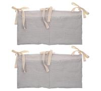 Toyvian 2pcs Cotton Crib Organizer Stylish Diaper Storage for Easy Access to Toys and Essentials for Nursery and Stroller Use