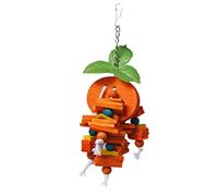 Toyvian 2pcs Creative Parrot Hanging Wood Block for Training and Biting Includes Apple and Orange Design Safe Wooden Chew for Cockatiels Parakeets and Birds Promotes Exercise and Skill
