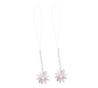 Toyvian 2pcs Crystal Flower Sun Catchers for Windows Glass Prism Hanging Ornaments with Colorful Light Reflections Multipurpose Indoor Outdoor Decor for Bedroom Car Garden Wedding Ambiance