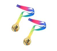 Toyvian 2pcs Cycling Winner Medals Plated Alloy Awards with Neck Ribbon for Biking Competitions Sports Events and Outdoor Activities Durable Keepsake Trophies