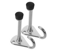 Toyvian 2pcs Deck Door Stopper Rv Door Stop Stainless Steel Sturdy Construction Heavy Duty Secure Hold in Motion Multipurpose Hook Function Includes Screws for Camper Motorhome Use