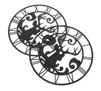 Toyvian 2pcs DIY Roman Numerals Wall Clock Sticker with Acrylic Mirror Surface and Plum Deer Design Frameless Decorative Decal Kit for Living Hotel Entryway Easy to Install Decorative