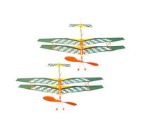 Toyvian 2Pcs DIY Rubber Band Powered Glider Kit Educational Handcraft Model Aircraft for Safe Materials Promotes Creativity Logical Thinking Random Colors
