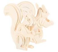 Toyvian 2pcs DIY Wooden Animal Puzzle for Self-assembling Squirrel Model Educational Jigsaw for Lightweight and Decorative Plaything