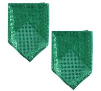 Toyvian 2pcs Dog Bandanas for Puppies and Pet Dogs, Breathable Polyester Material with Shiny Sequin Design, Triangle Scarves for Photo Taking and Pet Competition