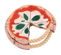 Toyvian 2pcs Dog Flying Disc with Cotton Rope and Fabric Material, Pizza Shape, Easy to Grip and Catch, Interactive Outdoor Fun for Puppy Training in Park and Outdoor Activities