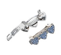 Toyvian 2pcs Dog Headwear Puppy Hair Clips Rhinestone Heart Pet Barrettes for Cute Pet Hairstyle