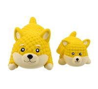 Toyvian 2pcs Dog Teething Squeaky for Dogs Squeaky Interactive Chew Removes Plaque Latex Material Bright Cartoon Style for Indoor Home Use Suitable for Puppies and Adult