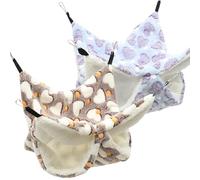 Toyvian 2pcs Double Layer Warm Hamster Hammock Coral Fleece Metal Hooks | Suspension Style, Safe Hiding Place, Wear Resistant and Breathable, for Little Pets at Home or PET Shop