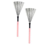 Toyvian 2pcs Drum Wire Brush Wooden Handle for Jazz and Rock Drumming Comfortable Grip and Excellent Spring Back Effect Essential Drum Accessory for Beginners and Youth Bands