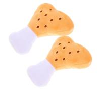 Toyvian 2Pcs Durable Dog Plush Squeaky Chew Interactive Chicken Leg Design for Puppies and Dogs High Strength Material with Crinkle Sound Safe and Easy to Clean Pet Plaything