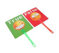 Toyvian 2pcs Early Childhood Education Voting Paddles Green Red Portable True False Signs for Classroom Management and Participation