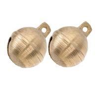 Toyvian 2pcs Earth Bell Brass Dog Bells Cattle Sheep for Pet Collar Multipurpose