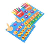 Toyvian 2pcs Educational Montessori Math for Soft Nonwoven Fabric Counting Board Fine Motor Skill Development DIY Number Craft Preschool Manipulatives for Early Learning and Homeschool