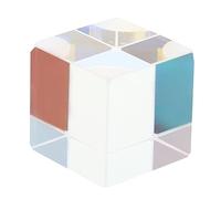 Toyvian 2pcs Educational Optical Crystal Cube Prism Durable Glass for Physics Experiments Teaching Photography for Learning and Light Refraction Effects