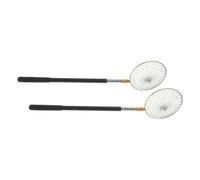 Toyvian 2pcs Egg Collecting Scoop Set for Chicken Eggs with Stainless Steel Wire Mesh Large Scooping Head and Non-slip Plastic Handle for Farmhouse and Poultry Coop Use