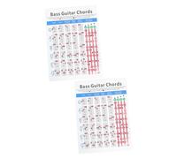 Toyvian 2pcs Electric Bass Chord Chart Guitar Learning Guide for Beginners Classroom Practice Use Practical Chord Diagram for Electric and Students