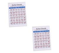 Toyvian 2pcs Electric Guitar Chord Spectrum Chart Paper Chord Training Guide for Students Teacher Use Guitar Practice Chart
