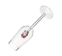 Toyvian 2pcs Elegant Rose Crystal Glass Wine Goblet Stylish Long Stem Sparkling Wine Flute for Wedding Birthday Party Home Bar Use Creative Practical Drinkware