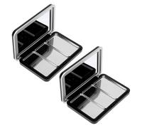Toyvian 2pcs Empty 3 Grid Eyeshadow and Lipstick Palette Tray with Compact Compartments and Lightweight Plastic and Iron Design for DIY Beauty Routines and Travel Organiser
