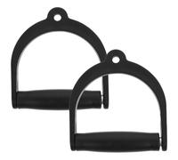 Toyvian 2pcs Ergonomic Fitness Handles for Exercise Machines, Sturdy Black Plastic Cable Workout Handles for Daily Use and Hanging Exercises, for Gym and Travel