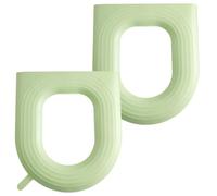 Toyvian 2pcs Eva Toilet Seat Cushions Thick Waterproof Bathroom Mats Hook and Loop Fastener Design, Suitable for Home Use and Bathroom Decoration, Green Colour
