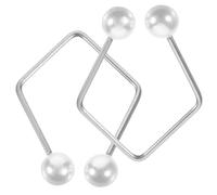 Toyvian 2pcs Facial Exercisers Trainer for Developing Natural Dimples, Stainless Steel and Imitation Pearl Material, Repeated Use Facial Maker Suitable for People of Ages and Genders