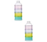 Toyvian 2pcs Feeding Powder Dispenser Stackable Storage Container for Formula Non-Spill Design for Travel Oatmeal Nuts and More