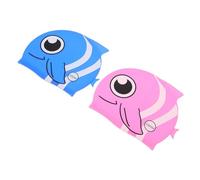 Toyvian 2pcs Fish Silicone Swim Caps Cartoon Bathing Hats for Boys Long Hair Pool Resistant Ear Protection Training Caps