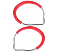 Toyvian 2pcs Fitness Hanging Rings Metal Grip Pull Up Rings for Outdoor Exercise and Coordination Training Home Community Play Areas