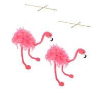 Toyvian 2pcs Flamingo Marionette Puppets Interactive Plush Animal Props for Creative Play Puppet Theatre Fluffy Design for Storytelling Performances Lightweight Decoration