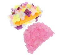 Toyvian 2pcs Floral Cloth Swim Caps for Women Stretchy Long Hair Bathing Hats Durable Elastic Swimming Caps for Comfortable Fit and Hair Protection