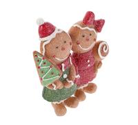 Toyvian 2pcs Gingerbread Men Sculpture Christmas Gingerbread Figurines Christmas Tabletop Collectibles Resin Man Statue Xmas Centerpiece Coffee