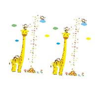 Toyvian 2pcs Giraffe Growth Chart DIY Decal Height Chart Wall Stickers Cartoon Wallpaper for Kindergarten Bedroom Living Home Decor