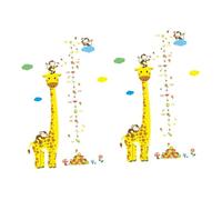 Toyvian 2pcs Giraffe Height Chart Wall Sticker Cartoon Growth Measure Decal for Boys and Girls Bedroom Decor Educational Height Tracker Wall Art