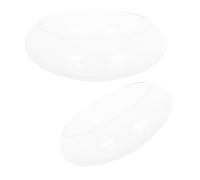 Toyvian 2pcs Glass Fish Bowl Hydroponic Planter with Thickened Base and Wide Mouth for Betta Fish and Turtles, Stable Elegant round Aquarium Pot Suitable for Table or Desktop Decoration