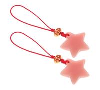 Toyvian 2pcs Glow-in-the-Dark Star Pendant Phone Keyring Lightweight Cute Charm for Everyday Bags
