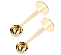 Toyvian 2pcs Gold Stainless Steel Coffee Scoop and Espresso Tamper Set Multi-function Measuring Spoon for Ground Coffee for Tamping and Brewing Suitable for Home and Café Use