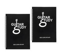 Toyvian 2pcs Guitar Tab Manuscript Paper Book Music Composition Songwriting Journal Pages Per Book String Blank Guitar Tablature Writing Paper