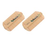 Toyvian 2pcs Hair Care Comb Massage Comb Bamboo Material Dense Tooth Anti-static Easy to Carry Portable Design for Lice Removal Assorted style