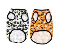 Toyvian 2pcs Halloween Dog Vest Coat for Pets, Comfortable and Breathable Polyester Material, Adorable Pumpkin and Skull Design for Halloween Party or Holiday, for Dogs and Puppies