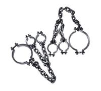 Toyvian 2pcs Halloween Prisoner Prop Plastic Wrist Shackles Simulation Chain for Haunted House Party Decoration Lightweight Costume Accessories for Halloween Cosplay and Spooky Events