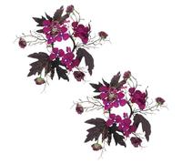 Toyvian 2pcs Halloween Rose Candle Ring Wreath Gothic Floral Garland Tabletop Centerpiece with Artificial Flowers for Fall Party Home Decor