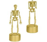 Toyvian 2pcs Halloween Skeletons Statue Trophy Skeleton Figurines Upright and Head on Hand Vivid Halloween Decoration Supplies Scene Layout Decors for Bar Living Room Bedroom